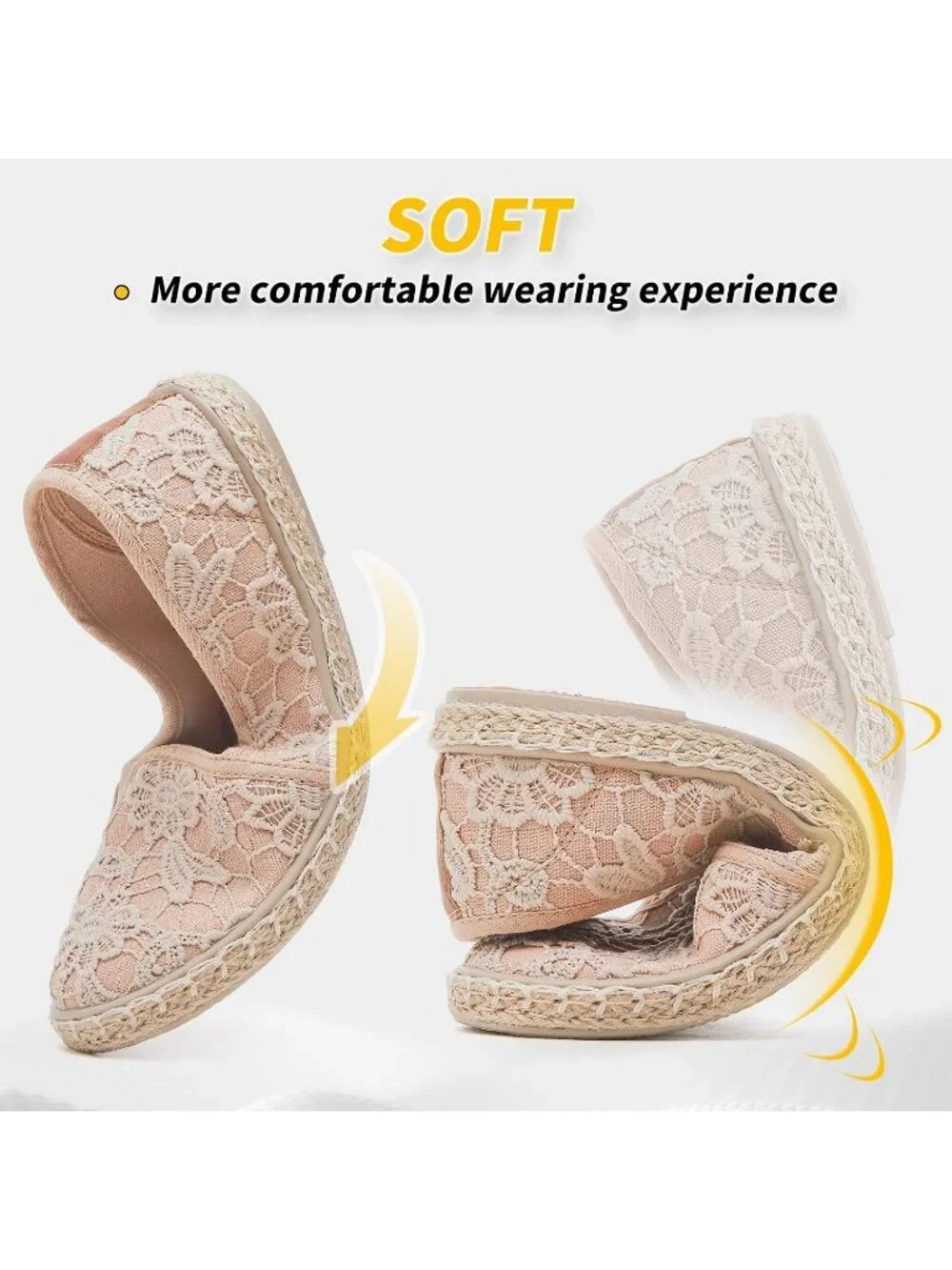 Women's Brown Rubber Flower Embroidered Comfortable Round Toe Casual Ballet Flat